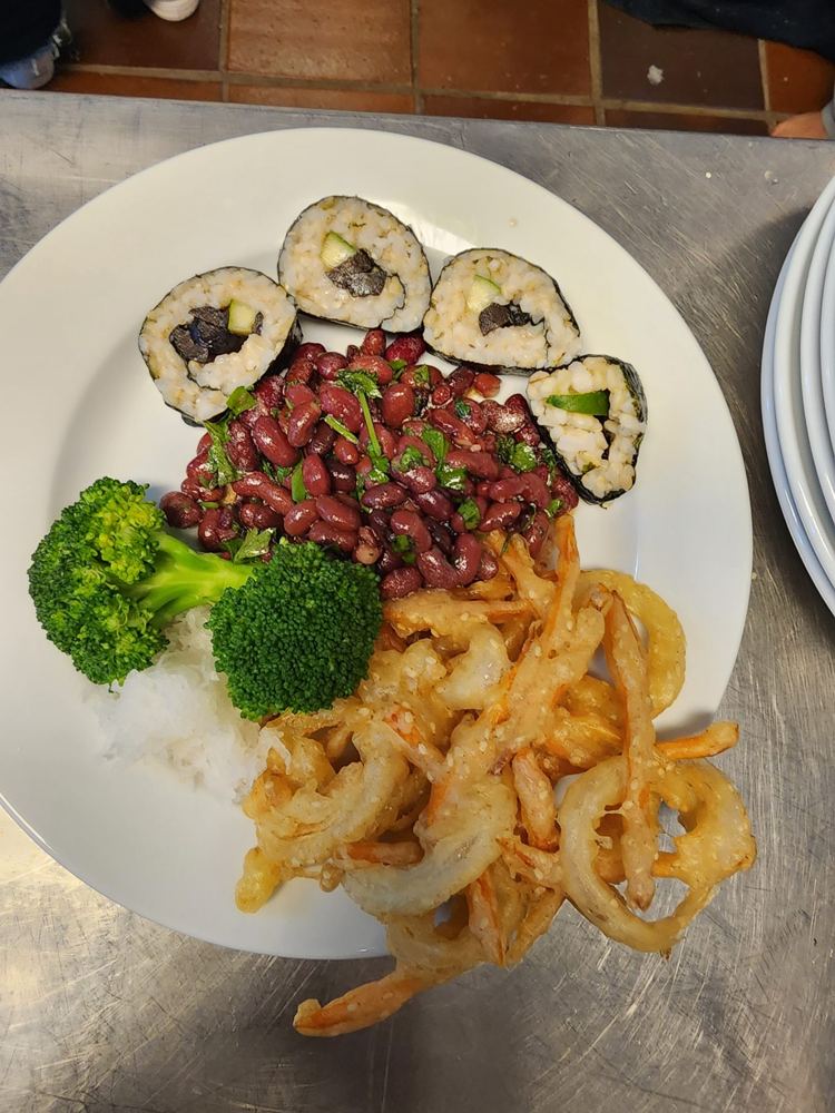 Prato com legumes e cereais
